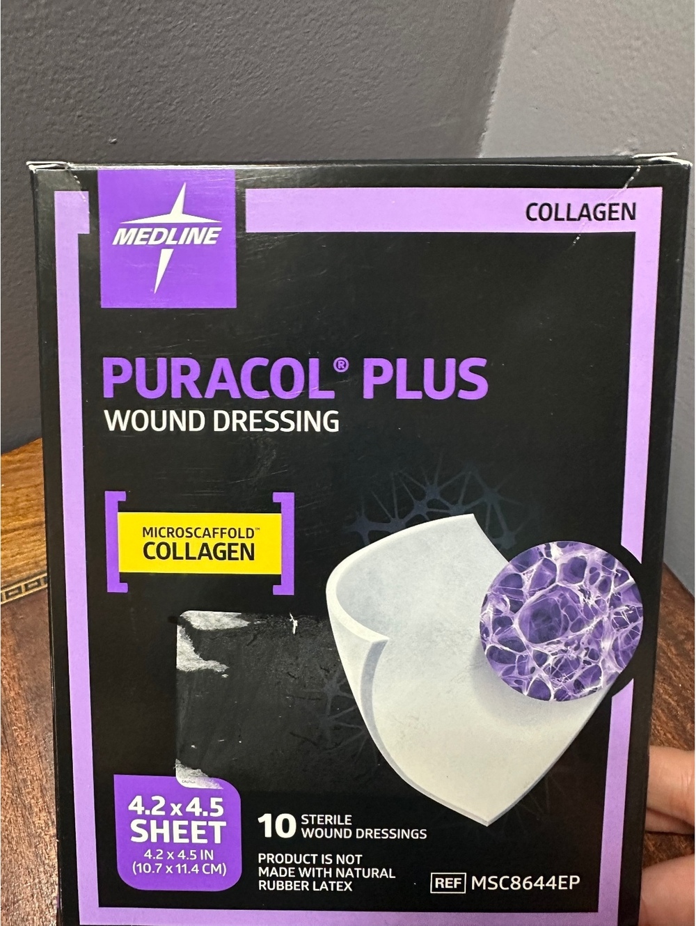 MedLine Puracol Plus Wound Dressing w/Collagen 10 4x4.5” Sheets